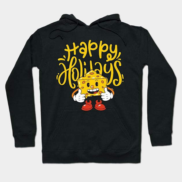 Happy Holidays with Cheese Christmas Cheeseburger Hoodie by Nutrignz